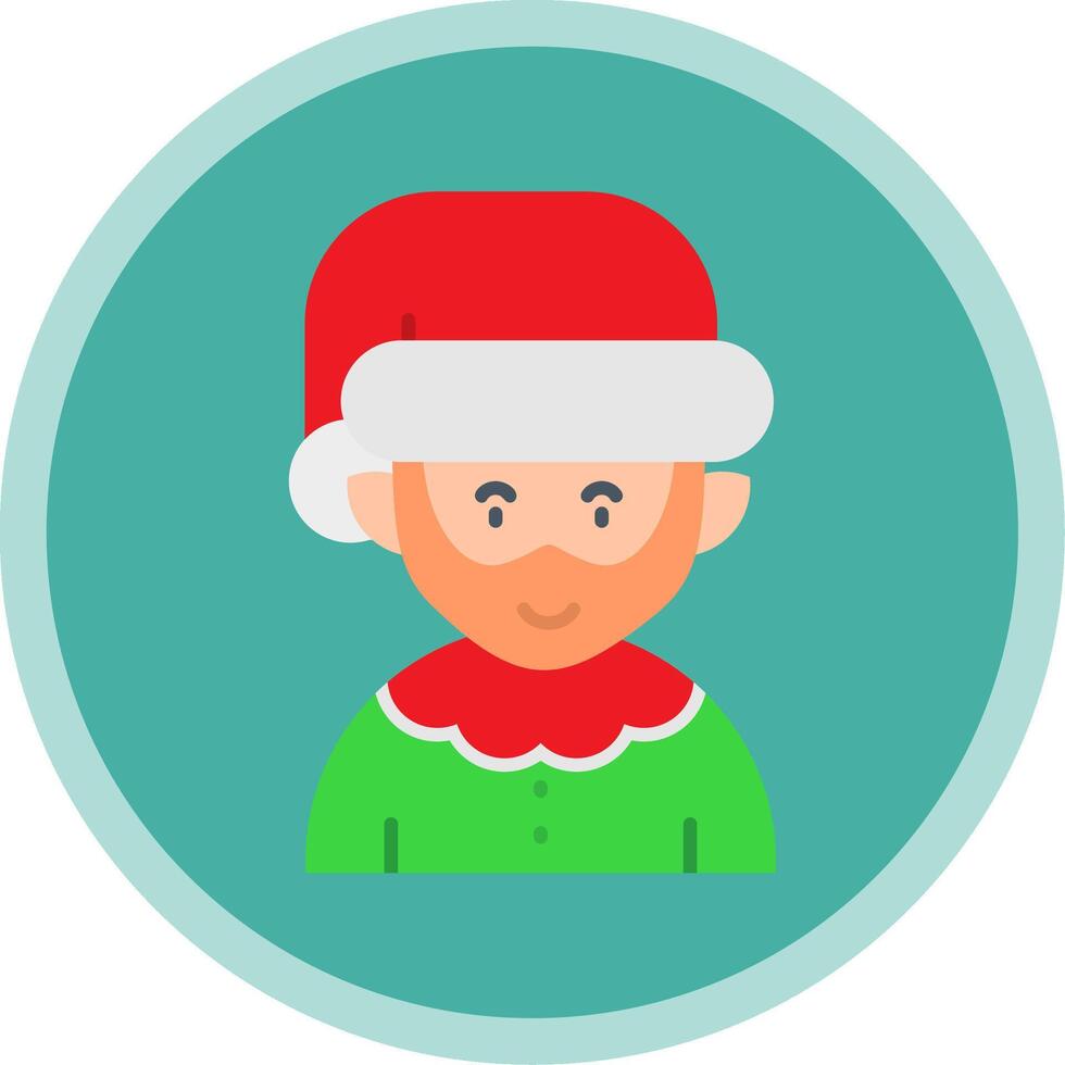 Elfie Flat Multi Circle Icon vector