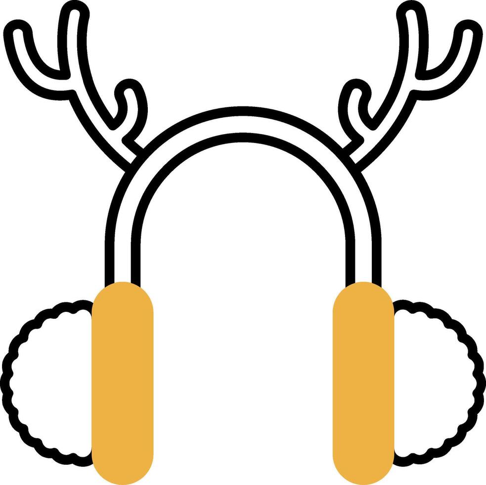Earmuffs Skined Filled Icon vector