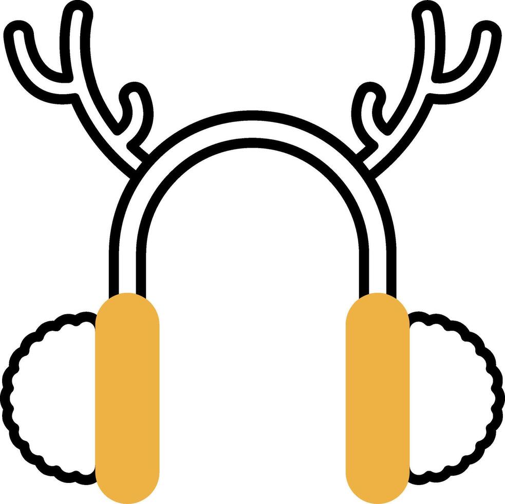 Earmuffs Skined Filled Icon vector