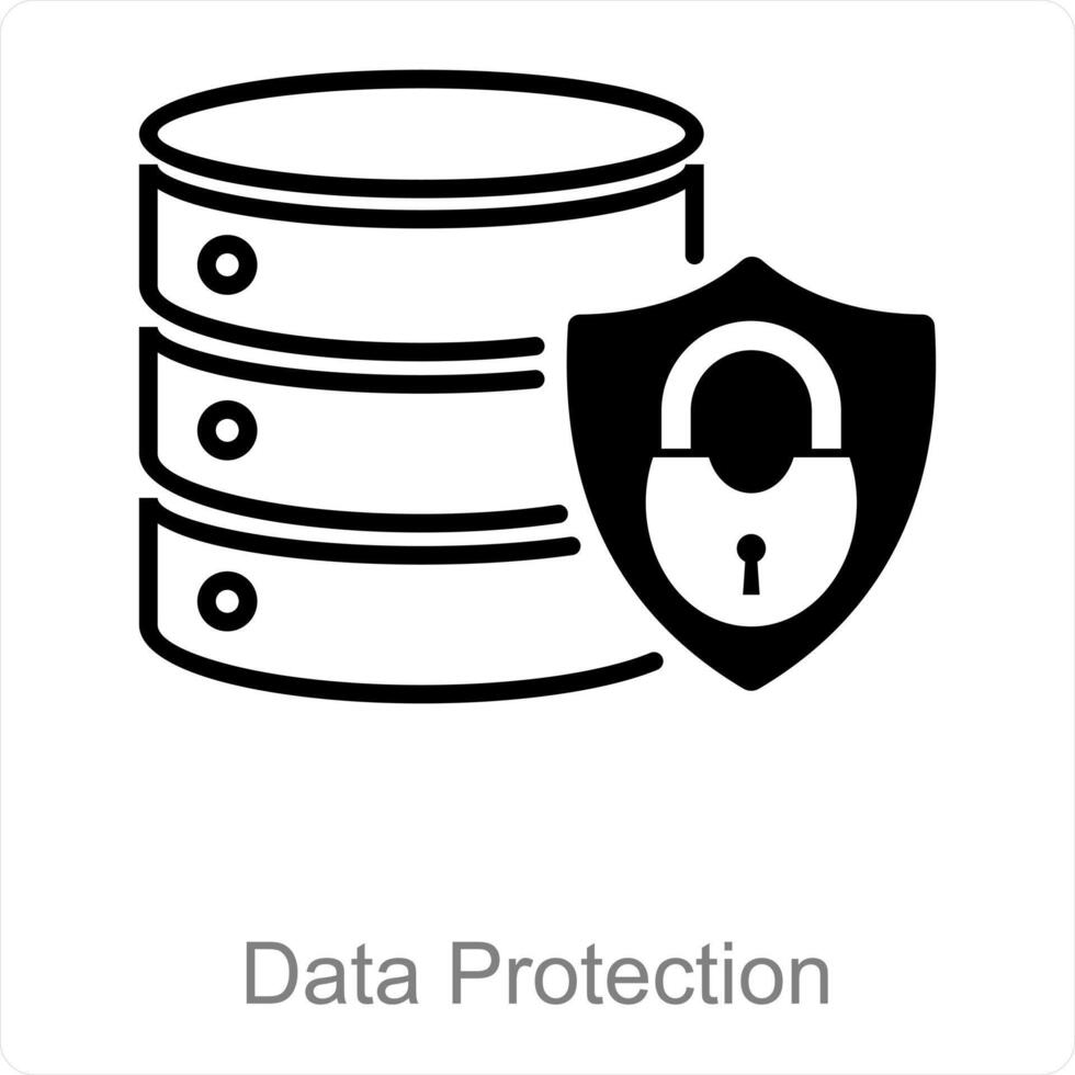 datos proteccion y proteger icono concepto vector