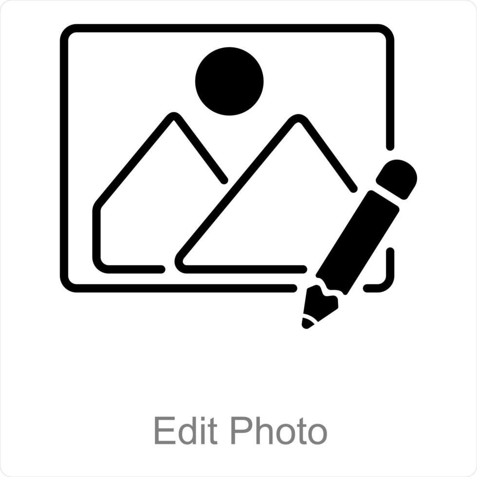 Edit Photo and adjust icon concept vector