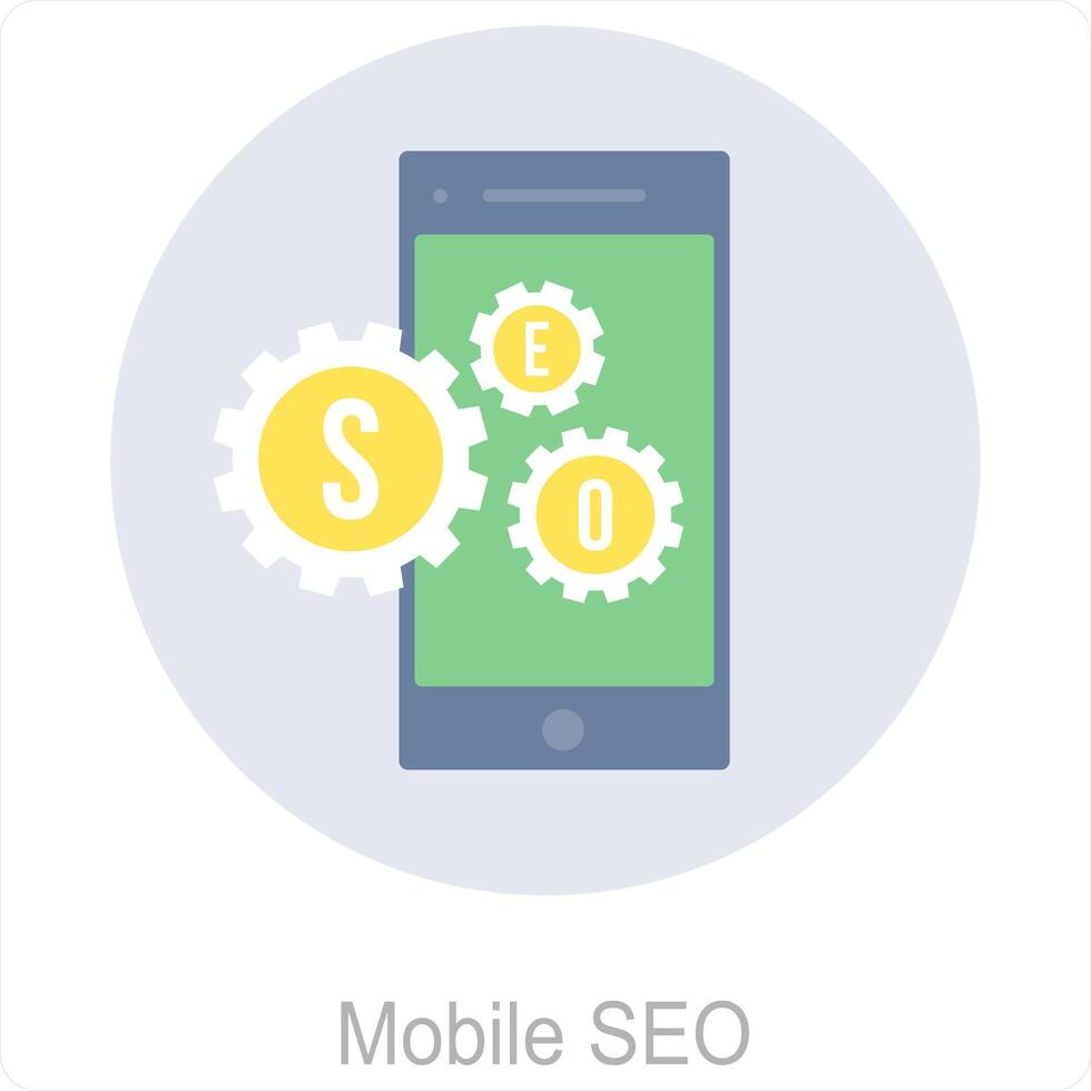 Mobile Seo and seo icon concept vector