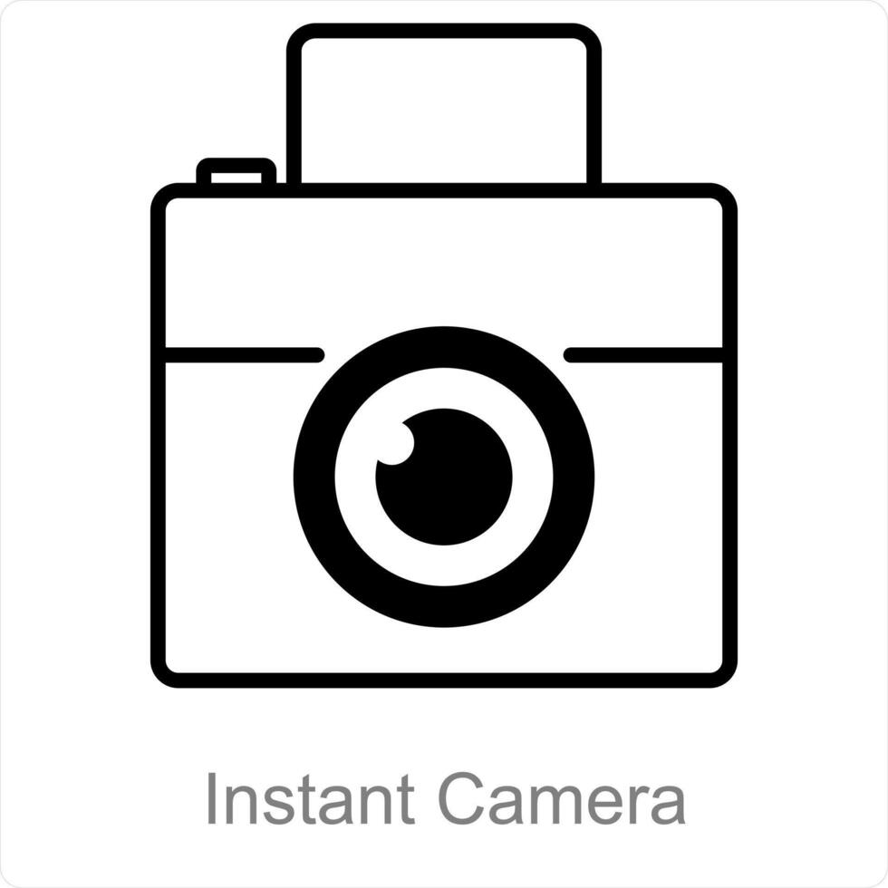 Instant Camera and memory icon concept vector
