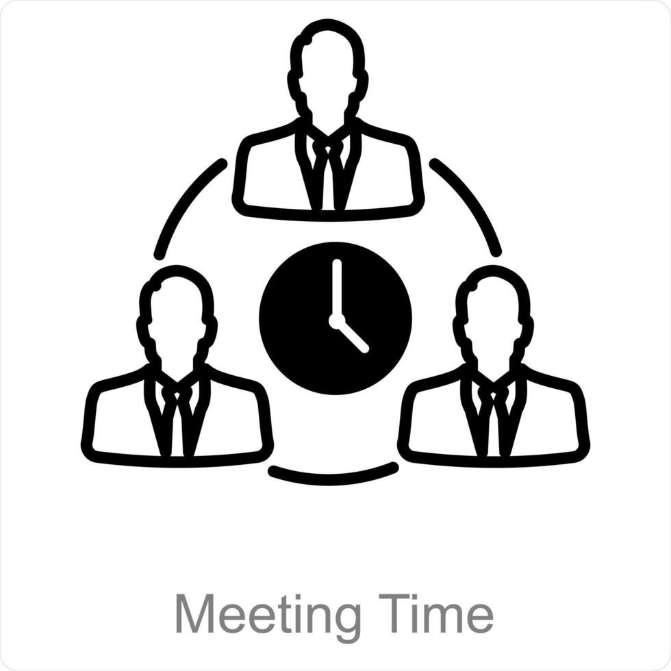 reunión hora y negocio icono concepto vector