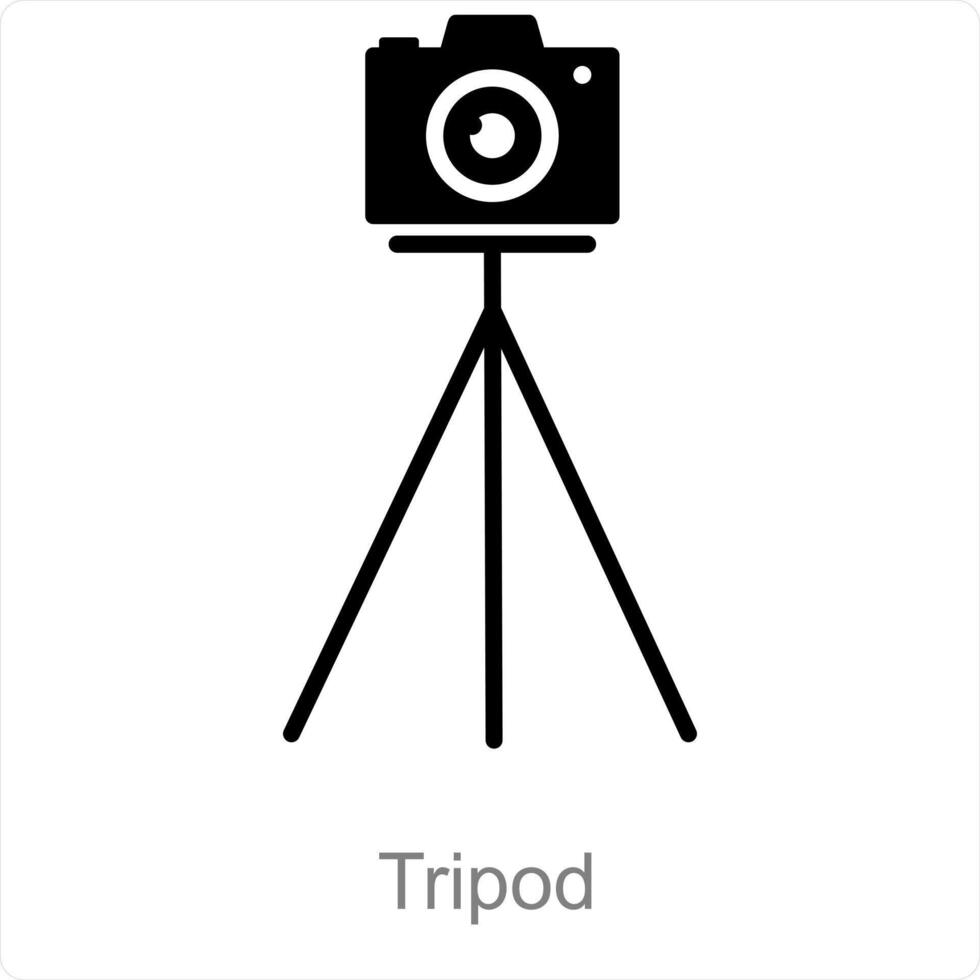 Tripod and camera icon concept vector