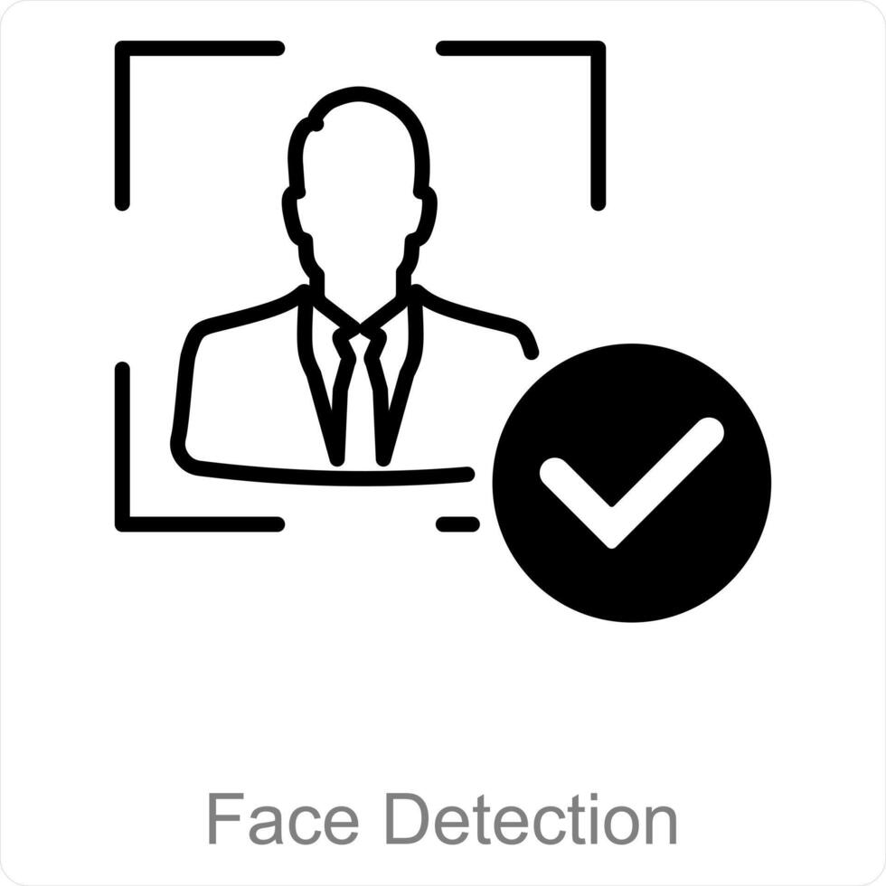 Face Detection and biometrics icon concept vector