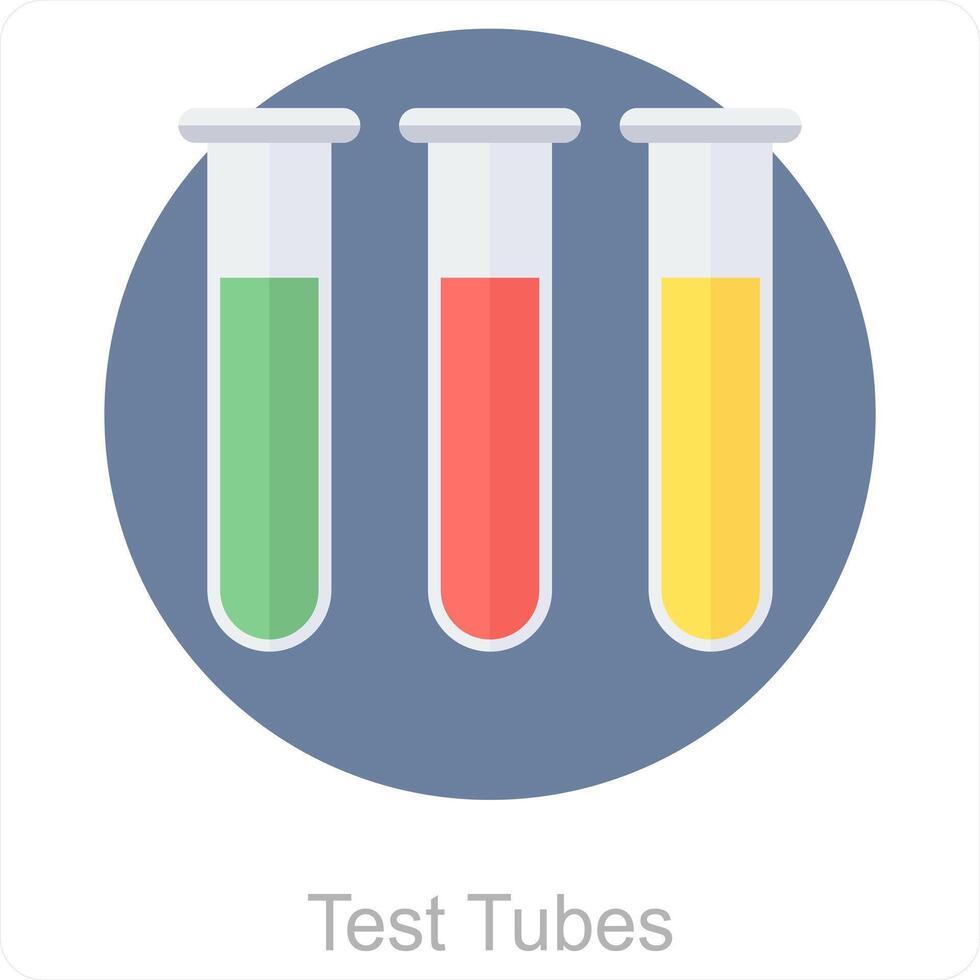 Test tubes and tubes icon concept vector