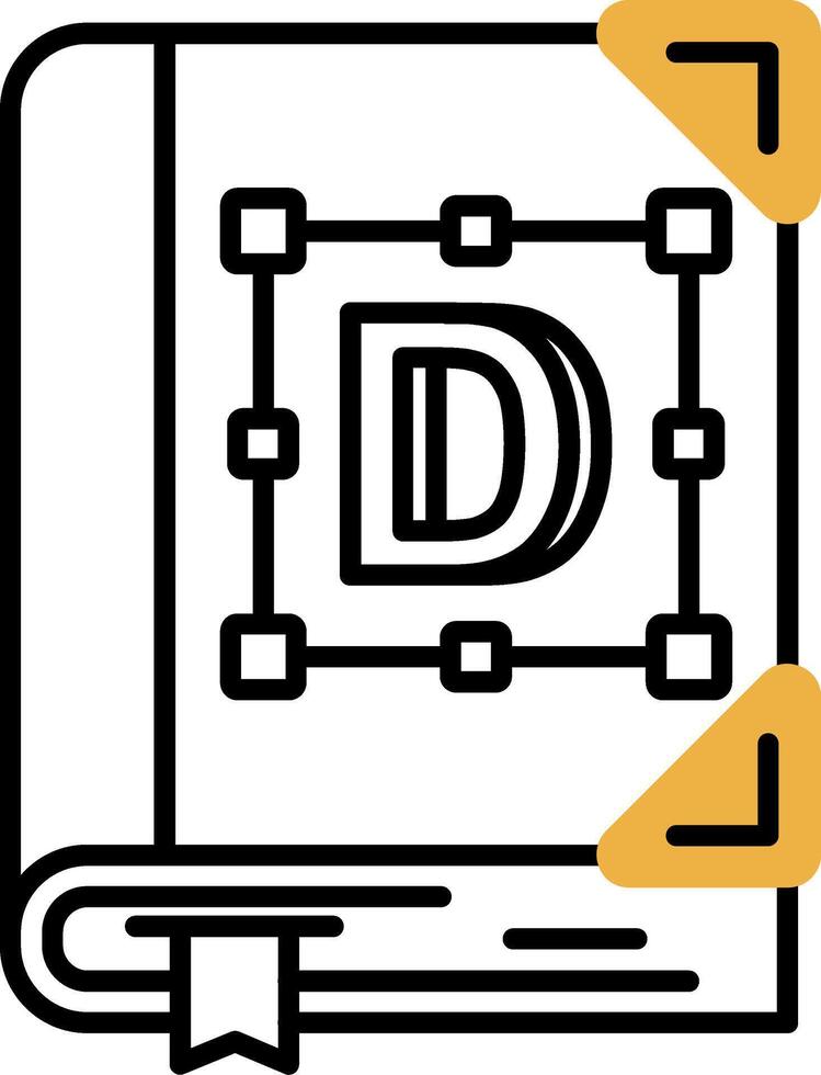 Font Skined Filled Icon vector