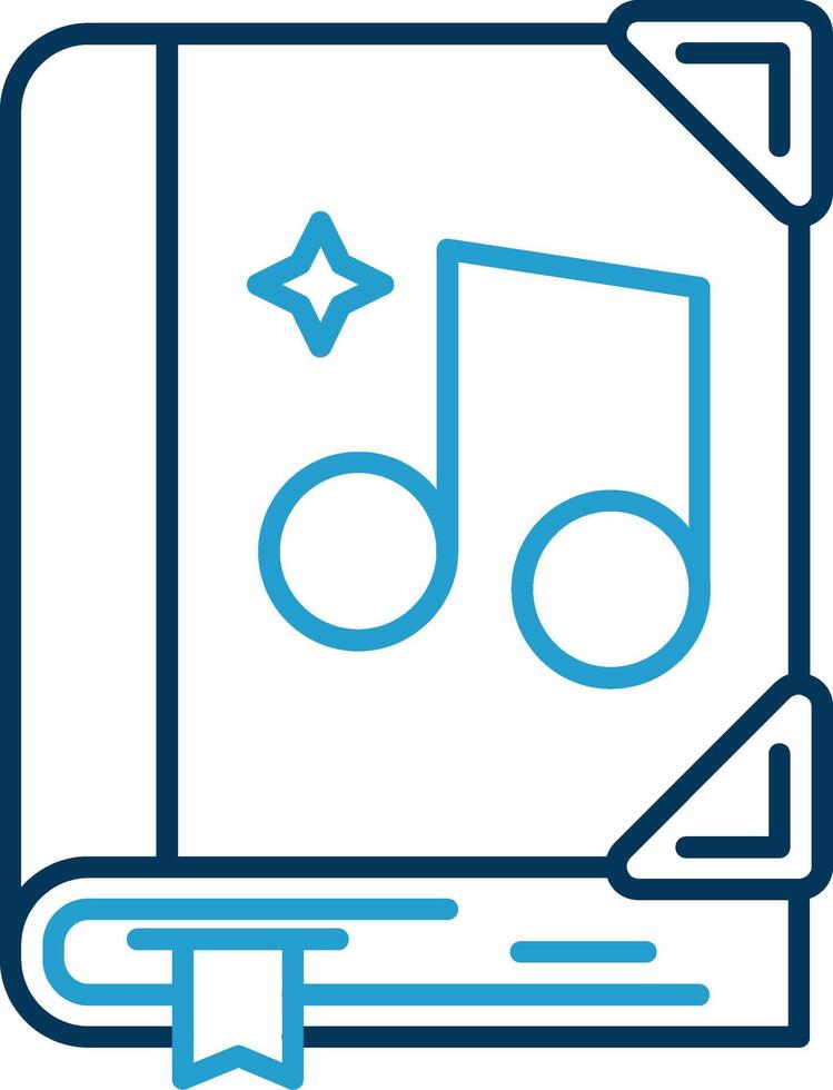 Music Line Blue Two Color Icon vector