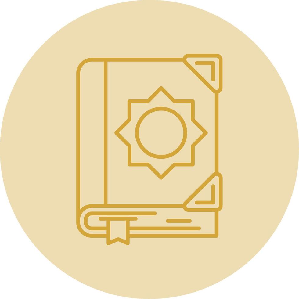 Quran Line Yellow Circle Icon vector