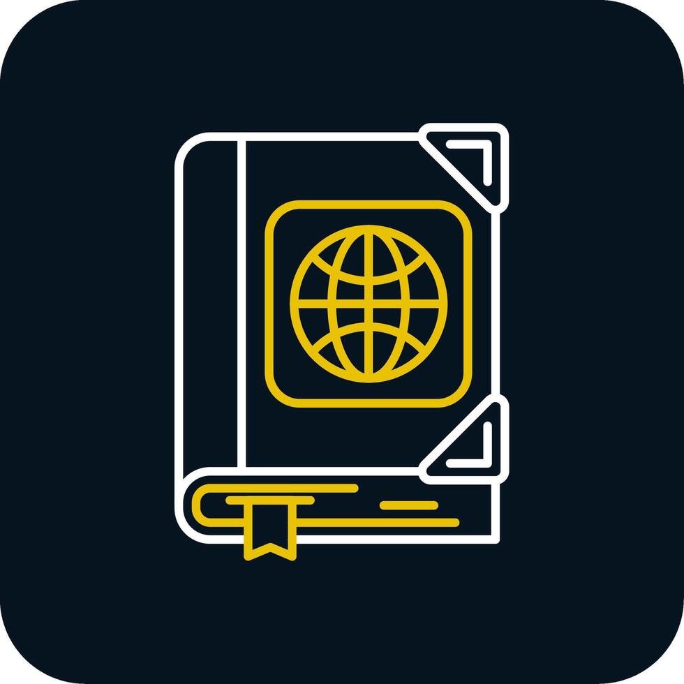 Atlas Line Yellow White Icon vector