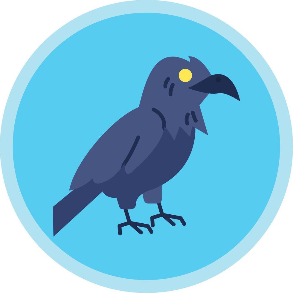 Raven Flat Multi Circle Icon vector