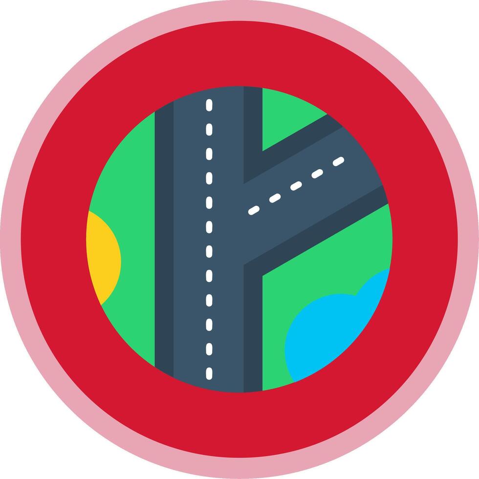 Road Flat Multi Circle Icon vector