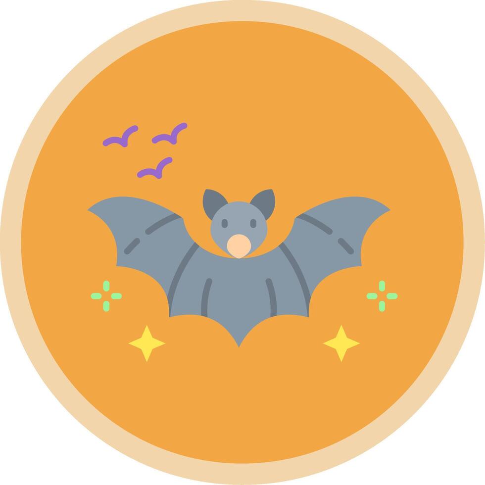 Bat Flat Multi Circle Icon vector