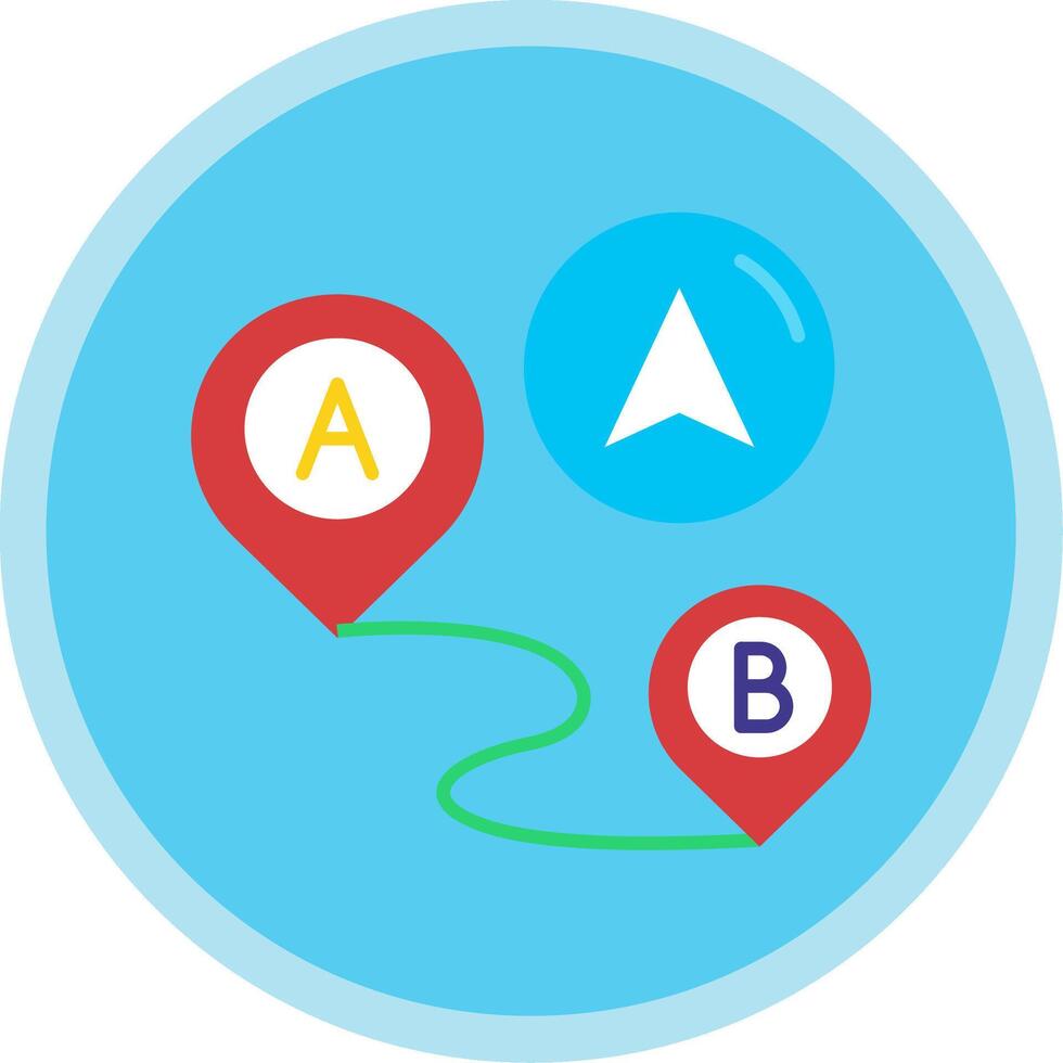 Distance Flat Multi Circle Icon vector