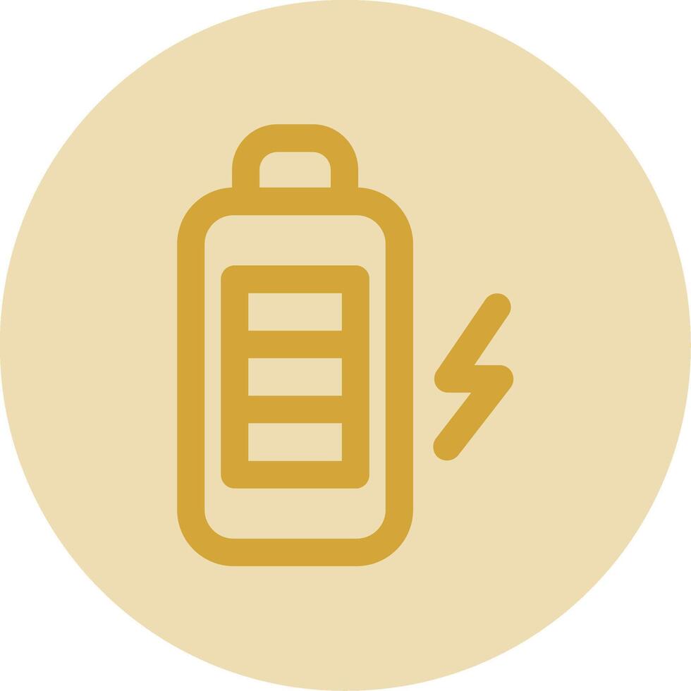 Battery Line Yellow Circle Icon vector