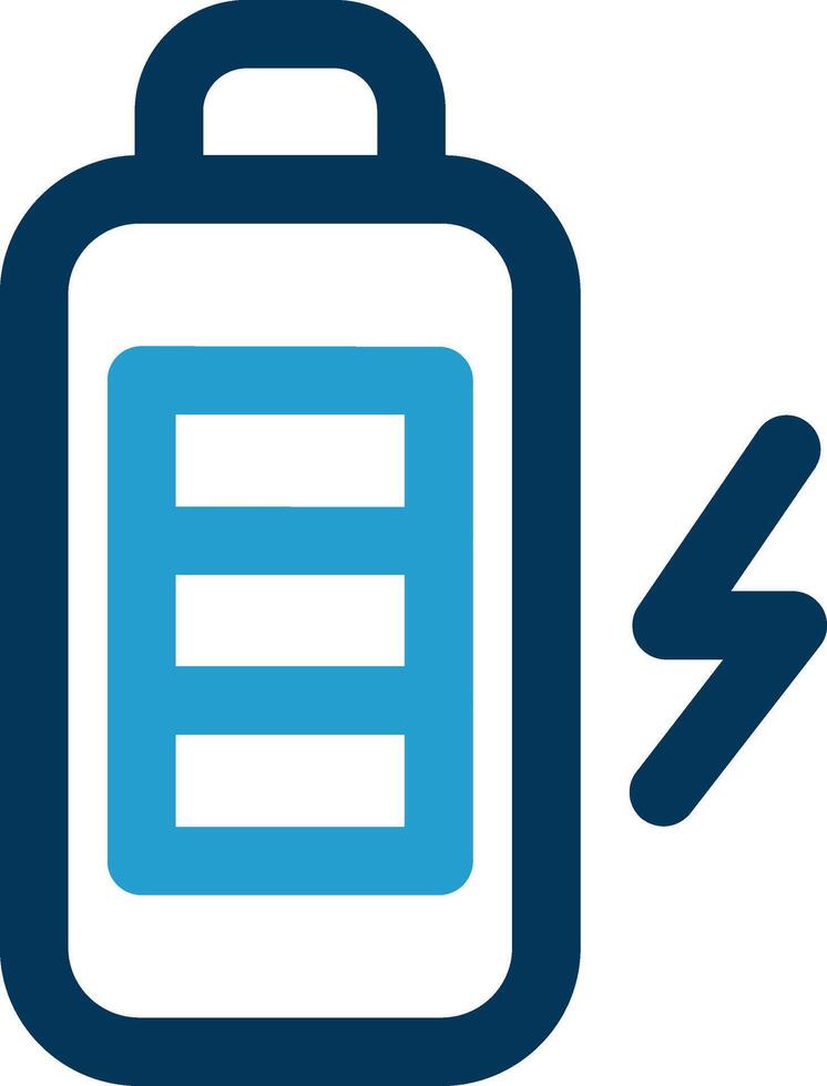 Battery Line Blue Two Color Icon vector