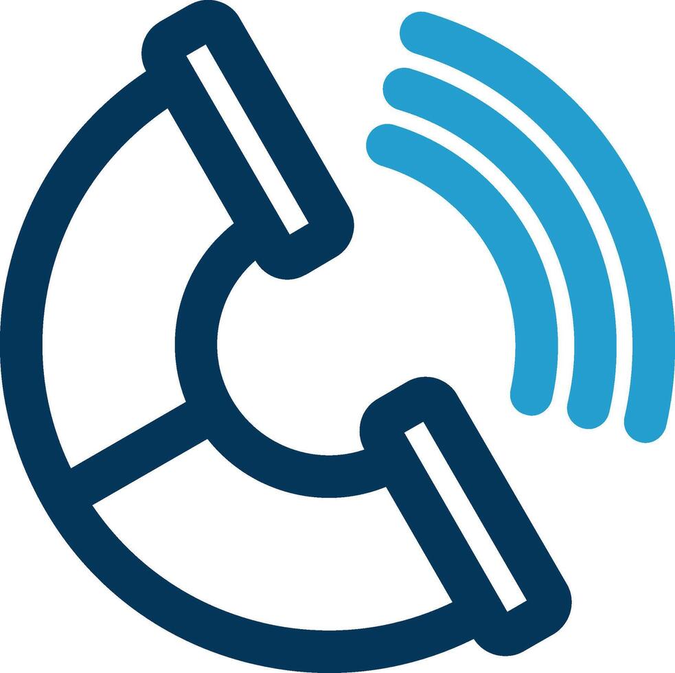 Phone Line Blue Two Color Icon vector