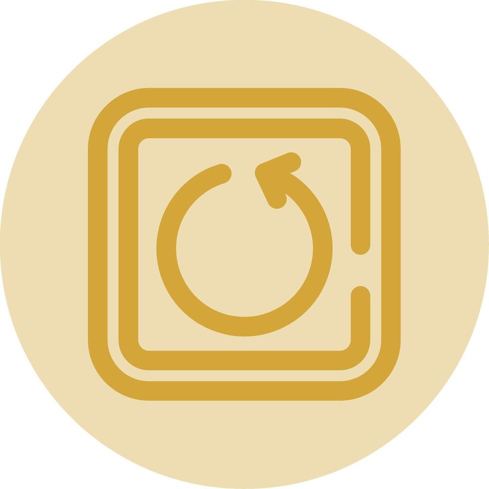 Undo Line Yellow Circle Icon vector