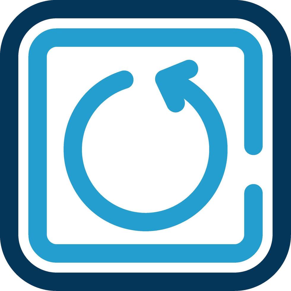 Undo Line Blue Two Color Icon vector