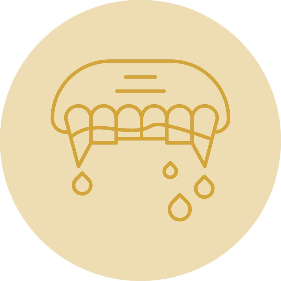 Teeth Line Yellow Circle Icon vector