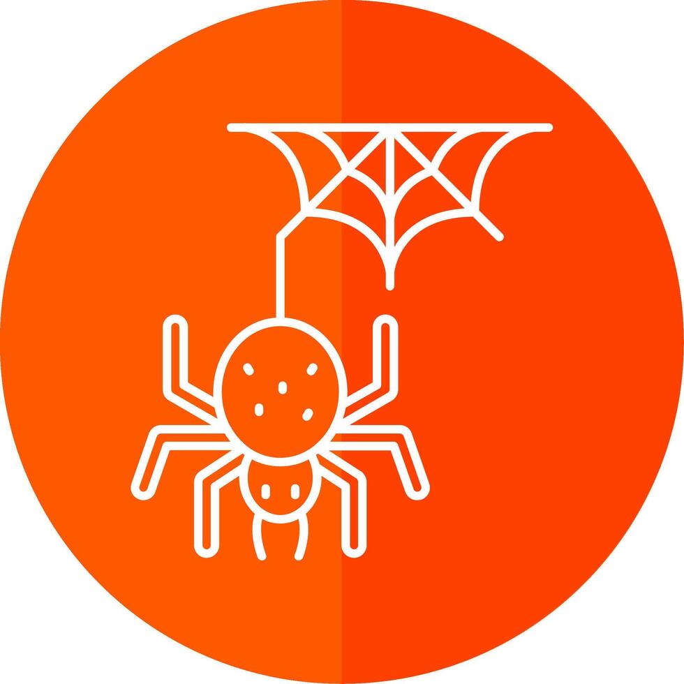 Spider Line Red Circle Icon vector