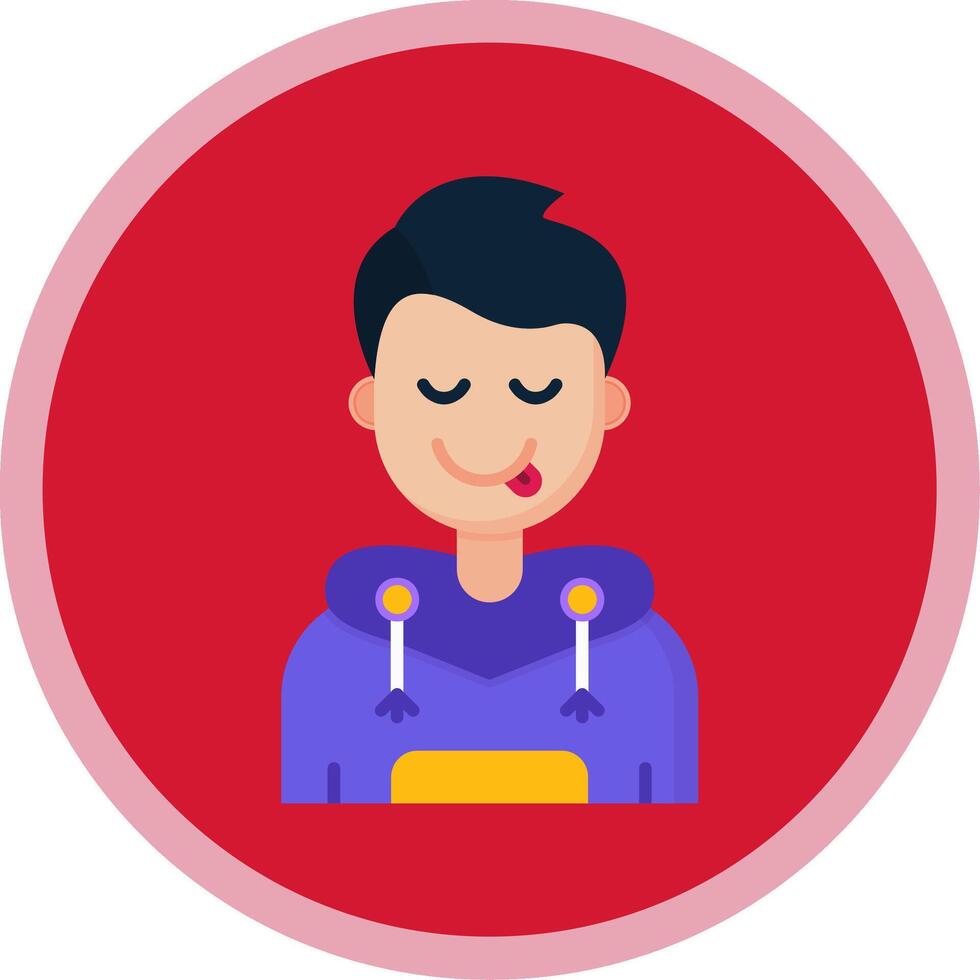 Tongue Flat Multi Circle Icon vector