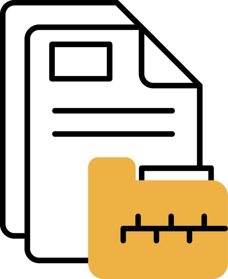 Archive Skined Filled Icon vector