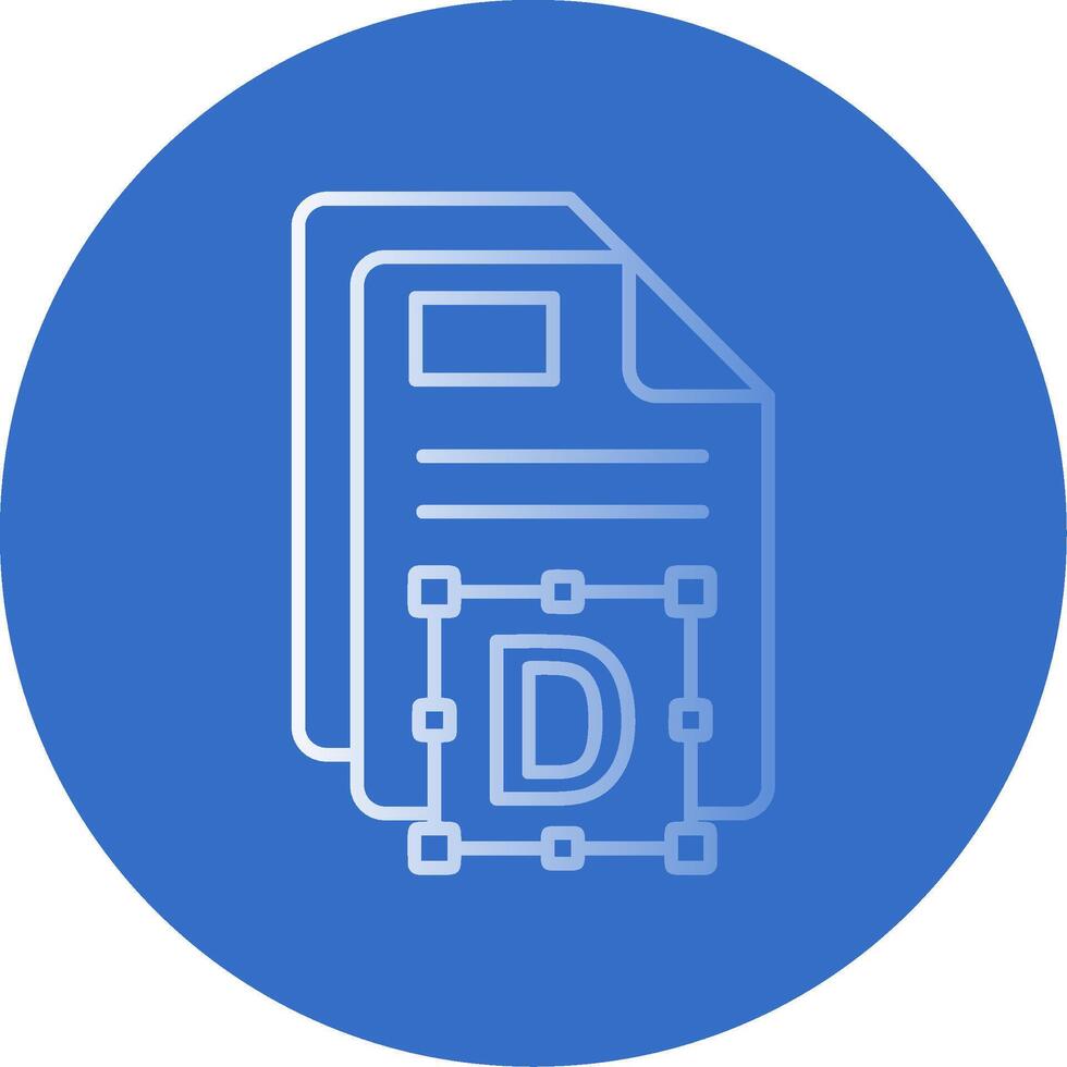 Font Gradient Line Circle Icon vector