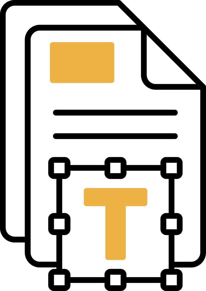 Text Skined Filled Icon vector