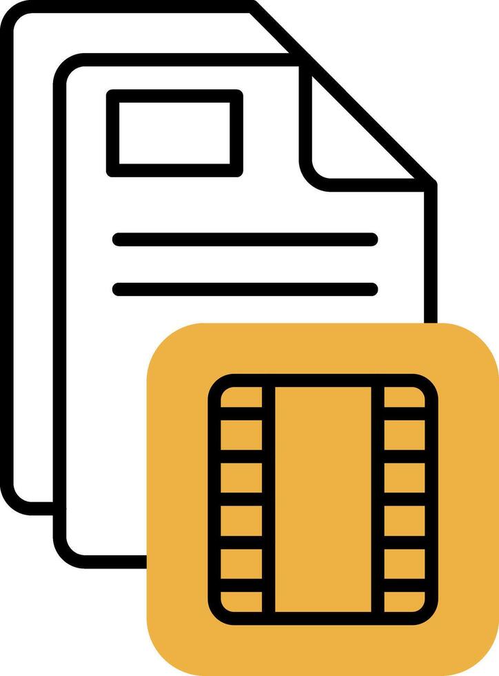 Film Skined Filled Icon vector