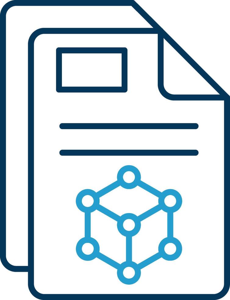 3d Line Blue Two Color Icon vector