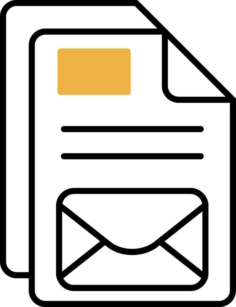 Email Skined Filled Icon vector