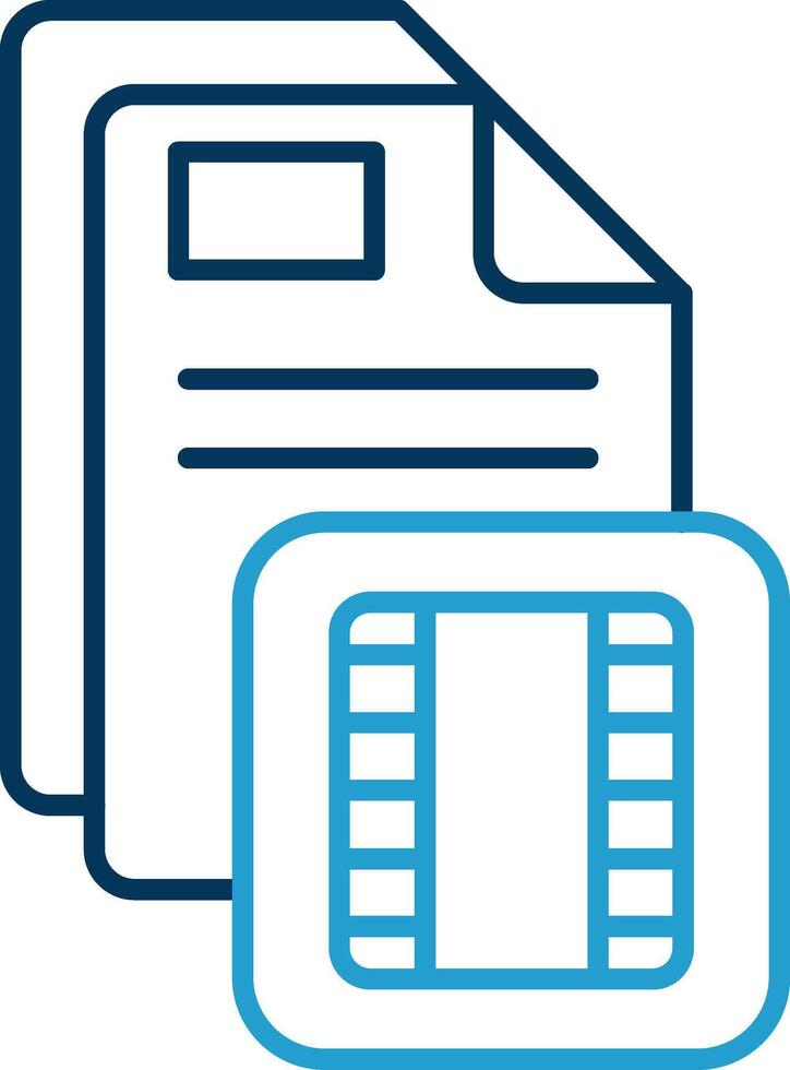 Film Line Blue Two Color Icon vector