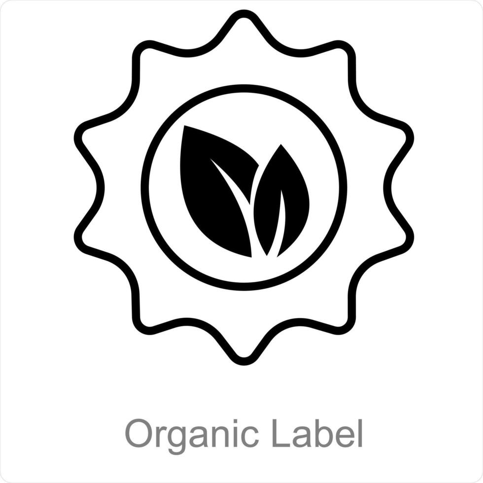 Organic Label and green icon concept vector
