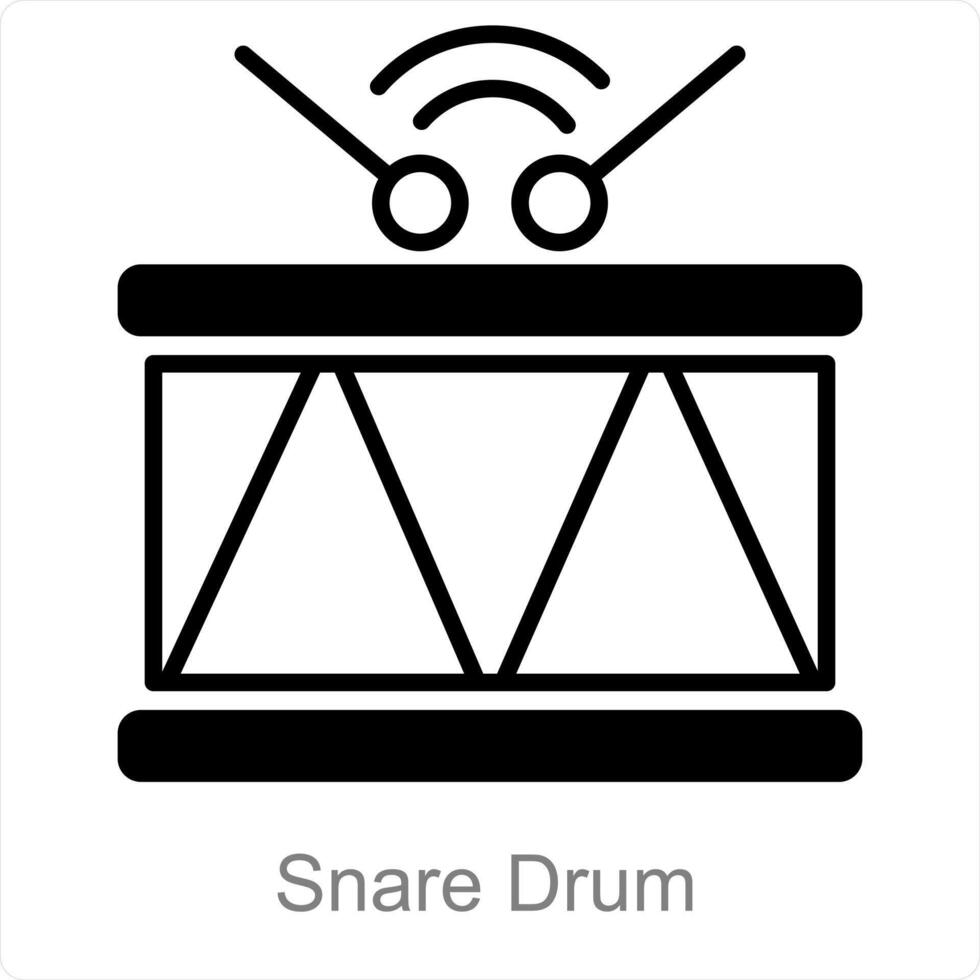 trampa tambor y música icono concepto vector