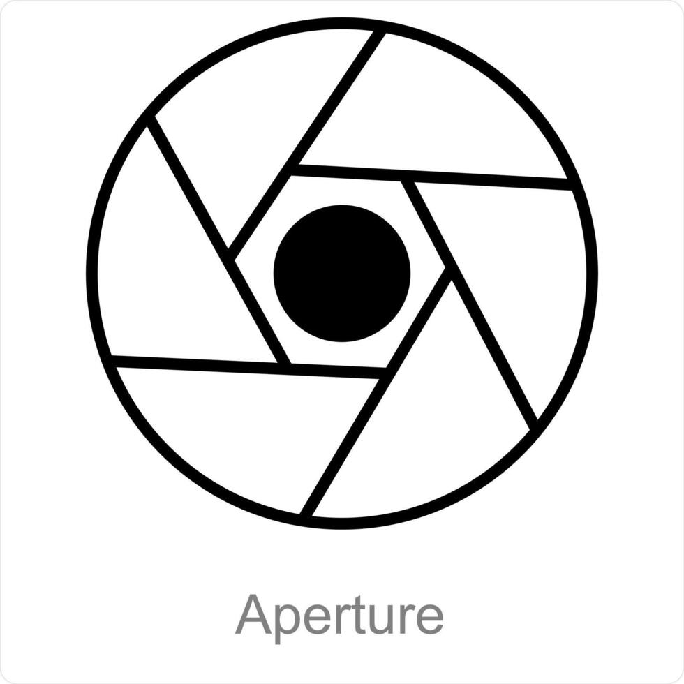 Aperture and camera icon concept vector