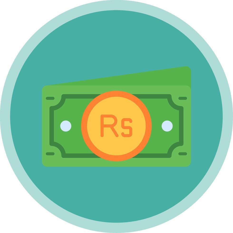 Rupee Flat Multi Circle Icon vector