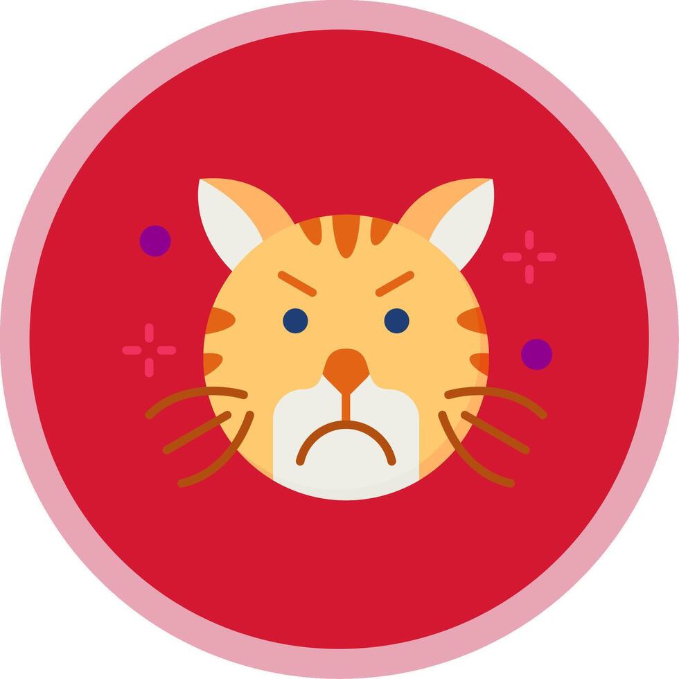 Angry Flat Multi Circle Icon vector