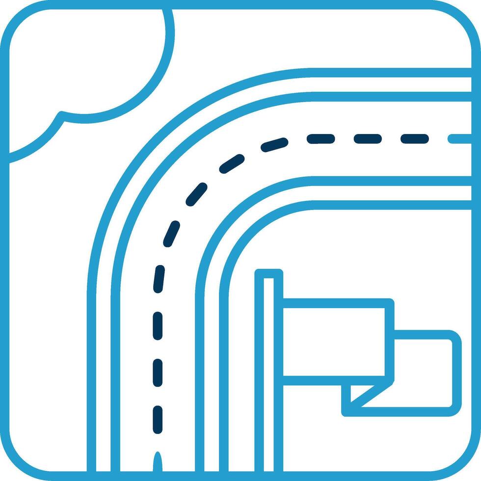 Destination Line Blue Two Color Icon vector