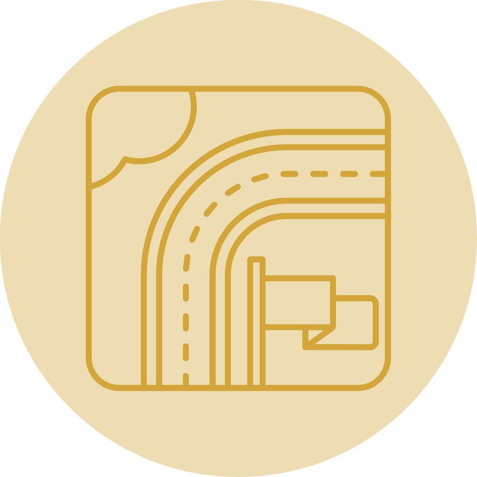 Destination Line Yellow Circle Icon vector