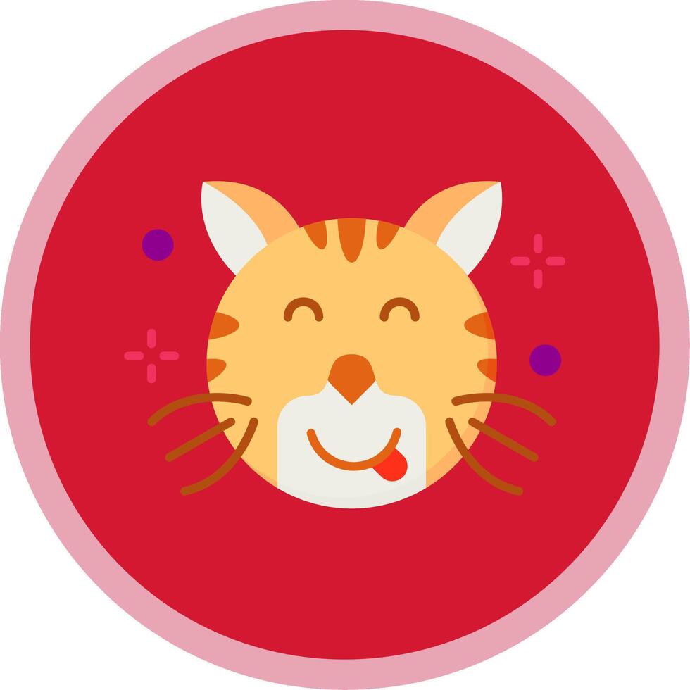 Tongue Flat Multi Circle Icon vector