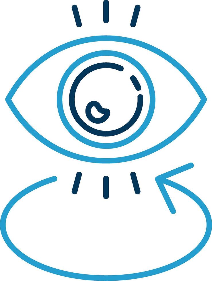 Eye Line Blue Two Color Icon vector