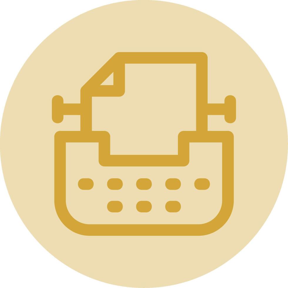 Typewriter Line Yellow Circle Icon vector