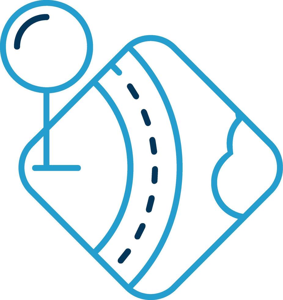 Pin Line Blue Two Color Icon vector