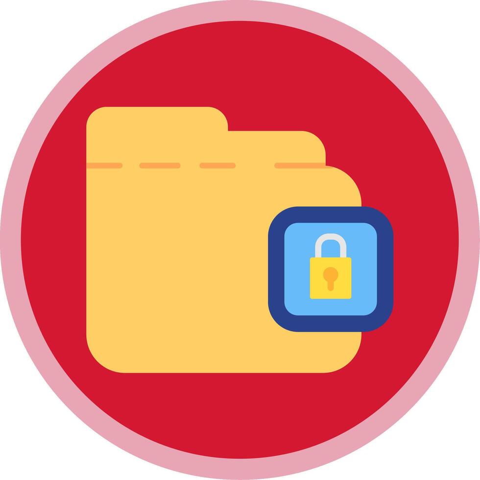 Locked Flat Multi Circle Icon vector