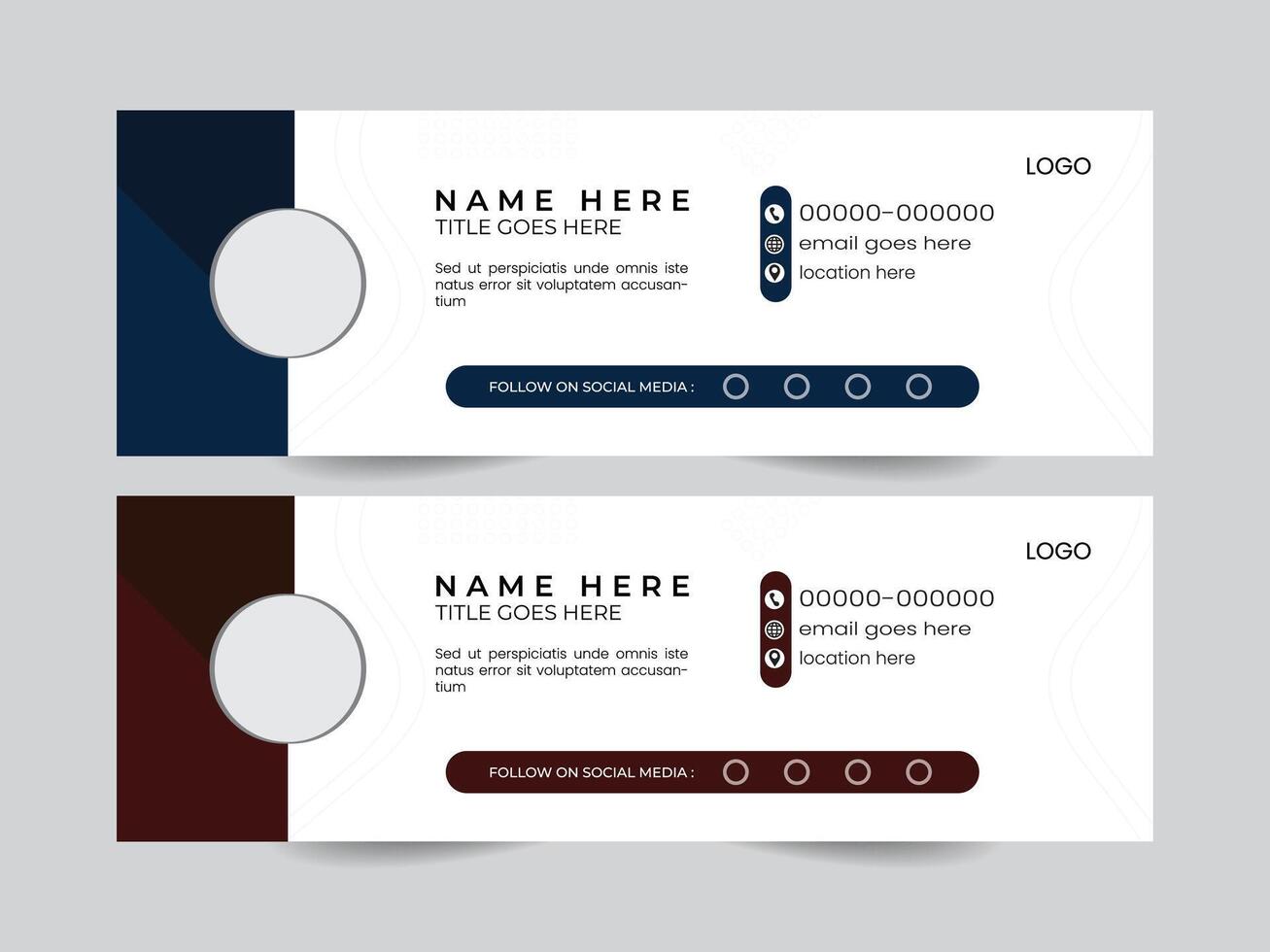 Minimalist email signature template design vector