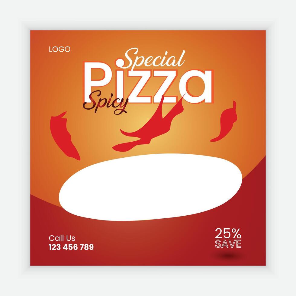 Food social media post illustration vector