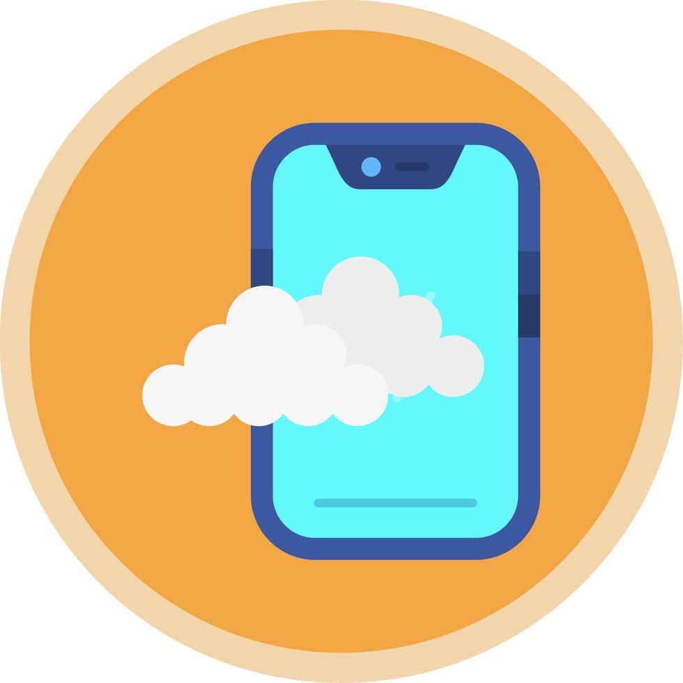 Cloud Flat Multi Circle Icon vector