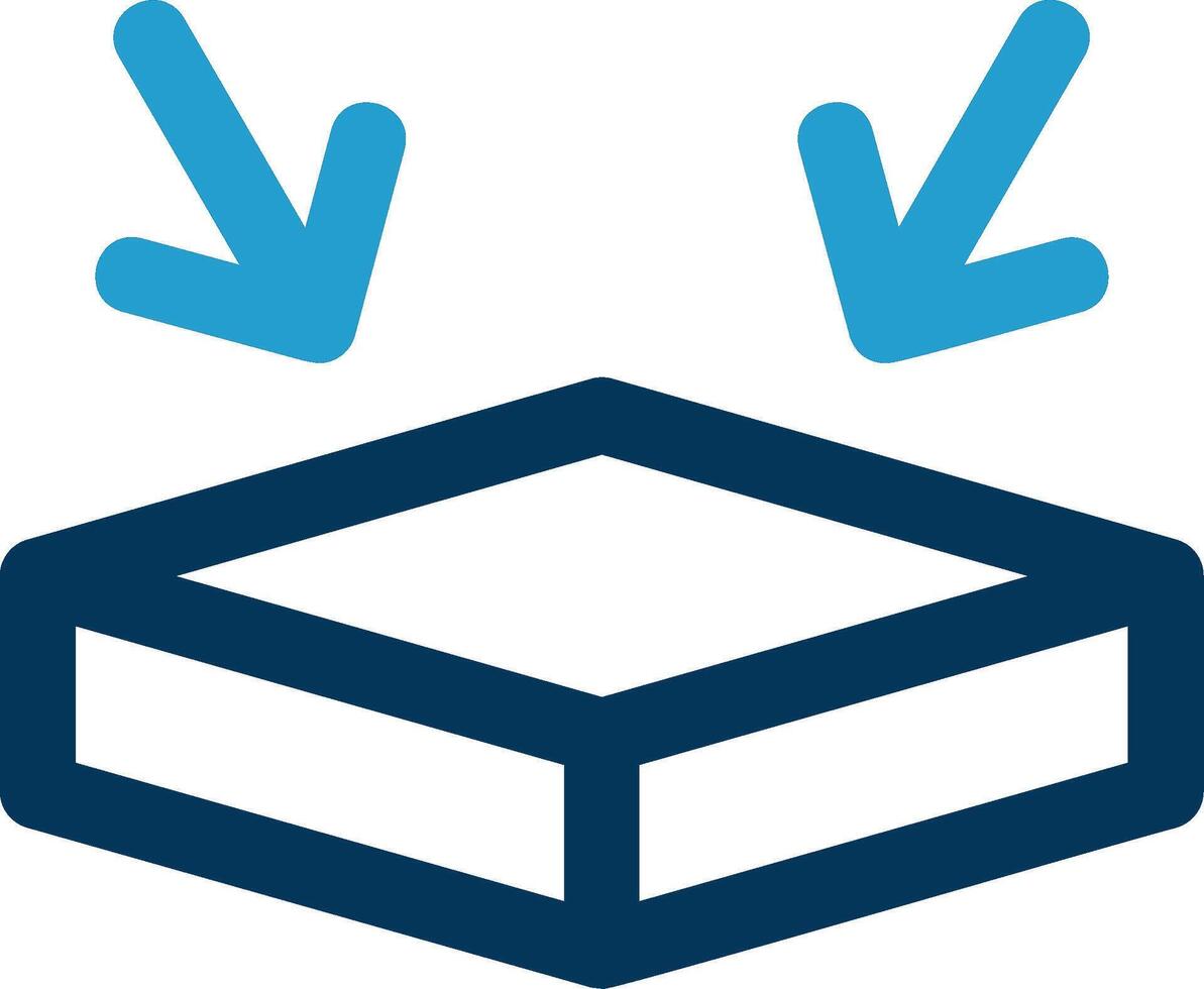 Flatten Line Blue Two Color Icon vector